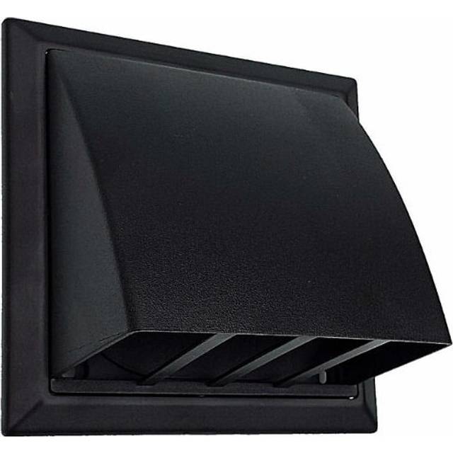Domus Cowled Extractor Fan Grille with Damper 100mm / 4 Inch (Black)