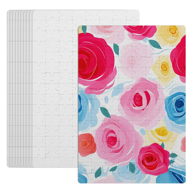30 Sets Blank Sublimation A4 Jigsaw Puzzles,DIY Heat Press Transfer Puzzles,Sublimation Puzzles