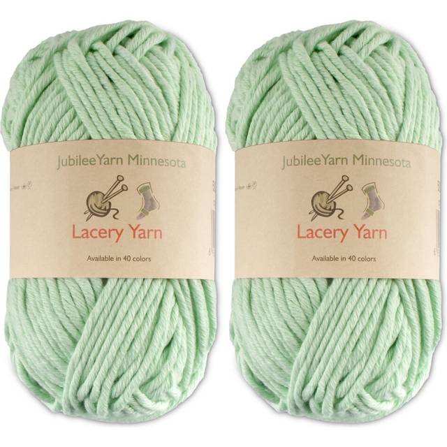 JubileeYarn Lacery Yarn - Bulky Weight Cotton - 100g/Skein - 503 Green Mint - 2 Skeins