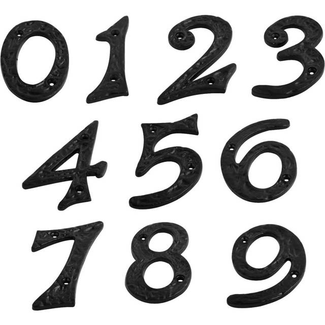 (Number=3) Dzina Door Number Numeral '9' 100mm (4 Inch) Antique Black