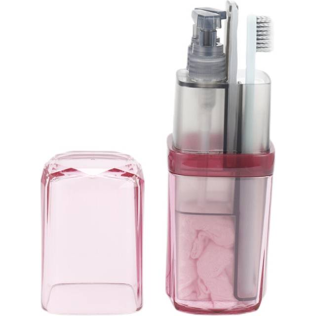 Portable Toothbrush Cup with Gargle Cup Lotion Hand Travel Family Vacation & Camping Bathroom Wash Set Purple