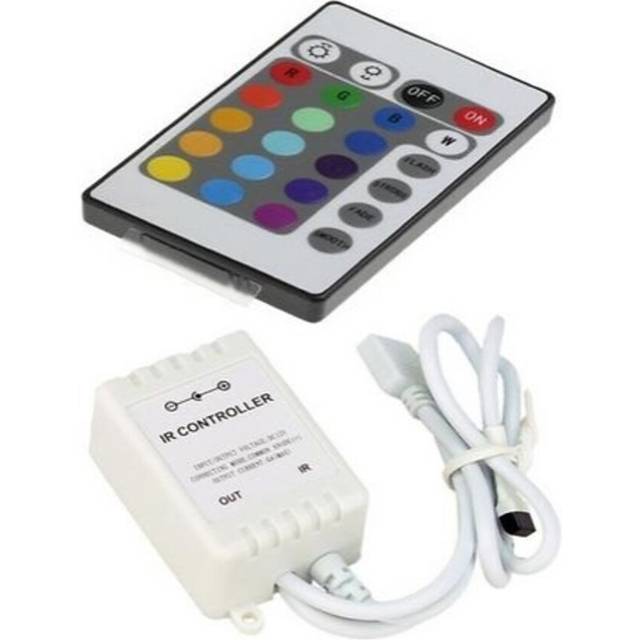 DC12V 24-Key LED Strip IR Remote Controller with Controller Box for 3528 5050 SMD RGB LED Strip Lights