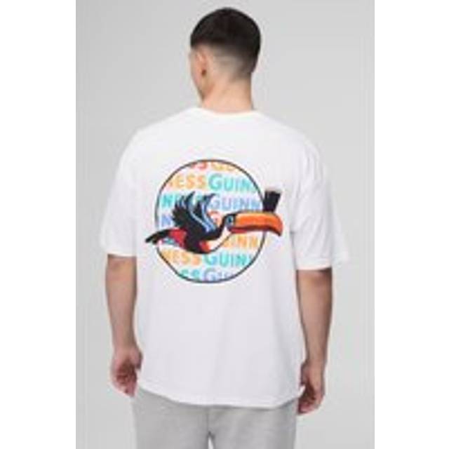 Oversized Guinness Toucan License Printed T-Shirt - White - S
