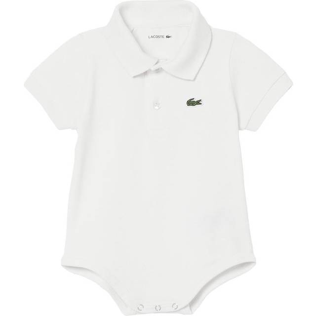 Lacoste White Organic Cotton Piqué Polo Bodysuit - 18 month