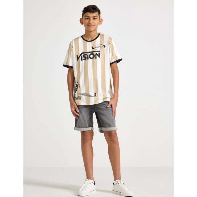 STAFFAN Straight leg jeansshorts med superstretch