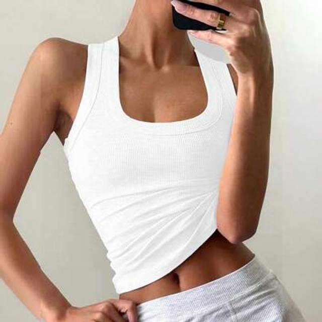 SHEIN Women&#39;s Y2K Sexy Minimalist Casual Sports Camisole Tank Top, Square Neck Sleeveless Summer Home Wear