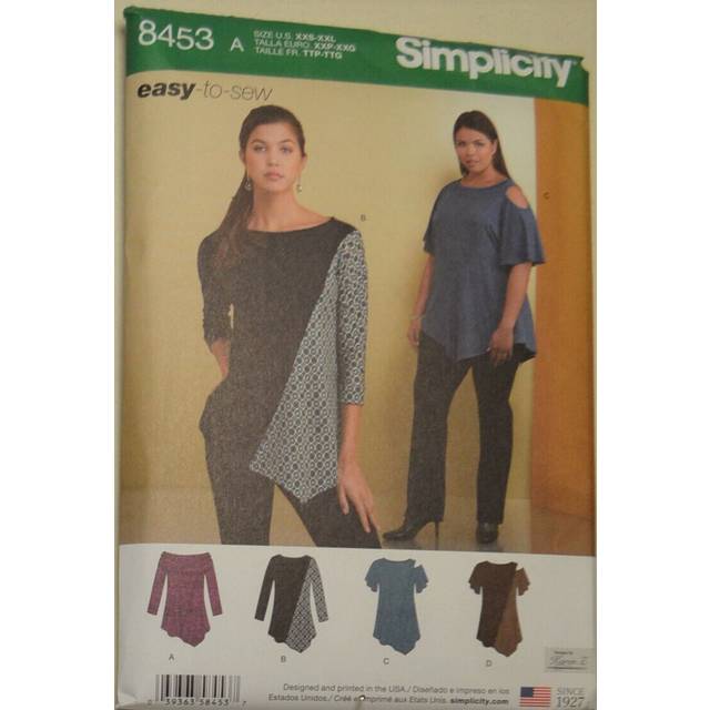 Simplicity Misses' Stretch Knit Tops Sewing Pattern, S8453A