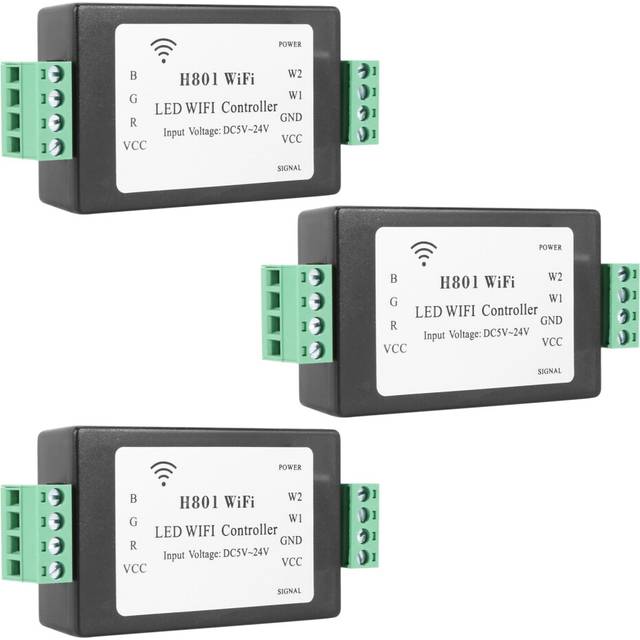 3X H801 RGBW LED WIFI Controller RGB DC5-24V Input for 5050 2835 3528 SMD Strip Light Tape Ribbon