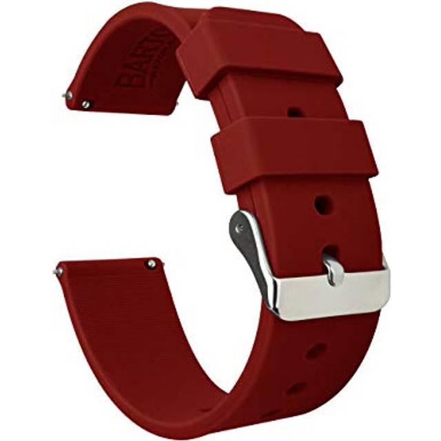 BARTON WATCH BANDS 16mm Crimson Red Soft Silicone Quick Release Straps