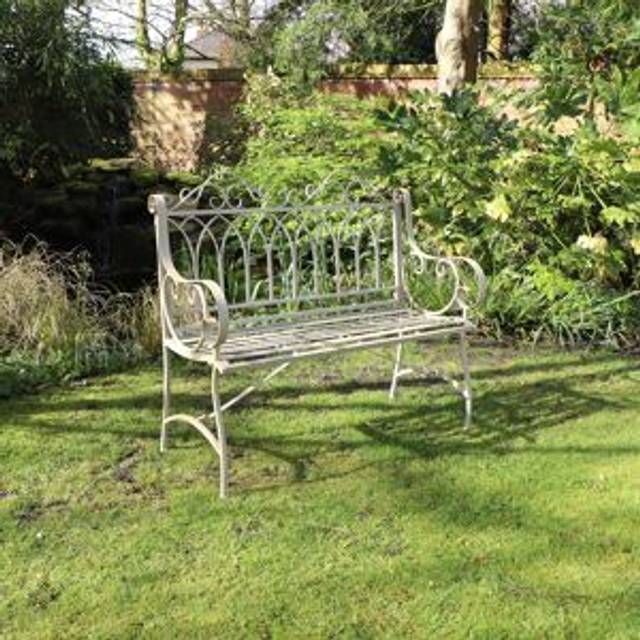Rustic Vintage Metal Garden Bench Material: Garden