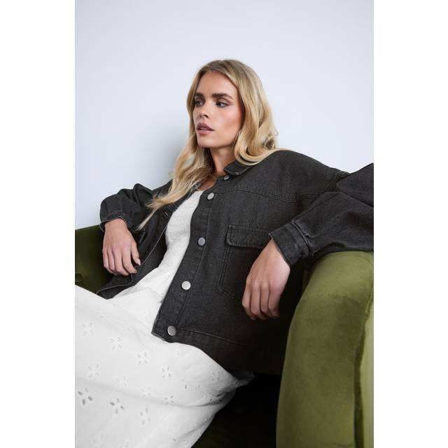 Pixiegirl Black Denim Balloon Sleeve Jacket 18 Pixiegirl | Petite Women's Denim Jackets