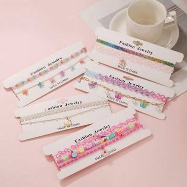 SHEIN Handmade Adjustable Pearl, Diamond, Alloy Chain, Soft Clay Bracelet/Bangle. Original Design, In Vogue &#34;Fairy Forest&#34; Style, Pearl & Diamond Butterfly,