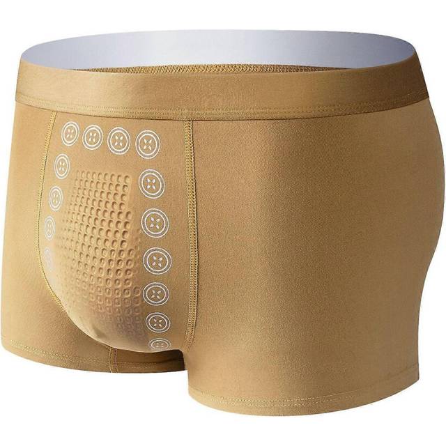 (2XL, Yellow) Eft Underwear - Eft Energy Field Therapy Mens Underwear, Magnetic Therapy Energetic Man Ice Silk Boxer Briefs