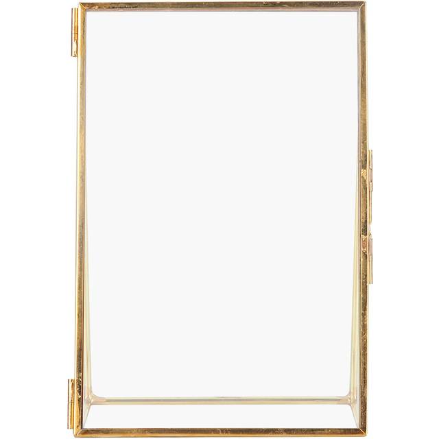 Brass Retro Glass Metal Desktop Photo Frame Bracket Copper Strip Metal Photo Frame 4*6inch