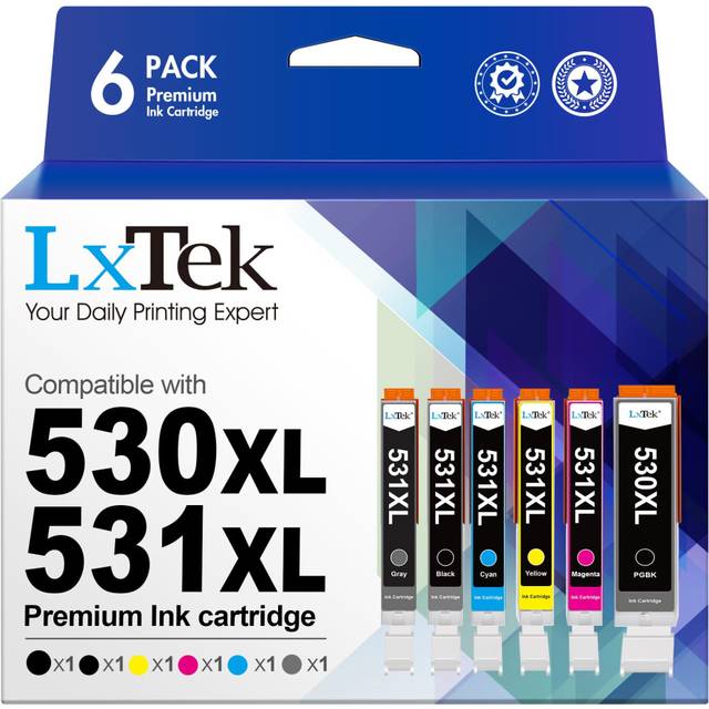 530XXL 531XXL Ink Cartridges Replacement for Canon PGI-530 CLI-531 XXL Ink Cartridges Compatible with Canon TS8750 TS8751 Printer (Grey PGBK Black