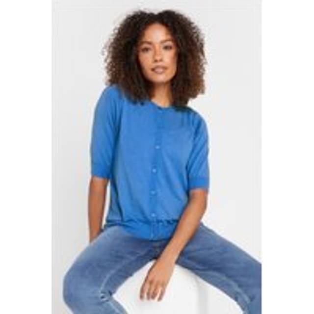 M&Co Blue Button Through Short Sleeve Cardigan 10-12 M&Co Womens