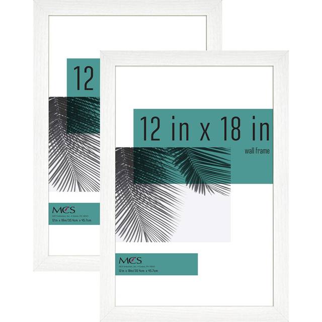 MCS Studio Gallery 12x18 Picture Frame White Woodgrain  Rectangle Photo Frame for Photos  Posters & Art Prints (2-Pack)