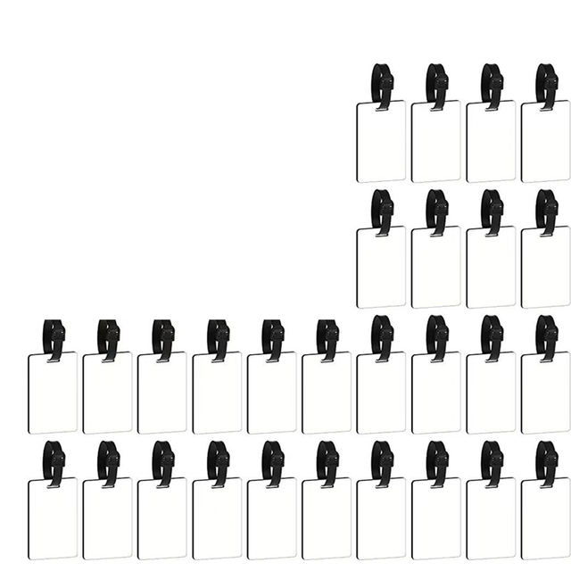 CNNOTEPAD 30PCS Blank Luggage Tags White Travel Bag with Strap Double Sided MDF Suitcase Label Tag Slots