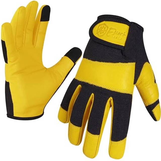 Escort Tools? Heavy Duty Leather Gardening Work Gloves, Thorn Proof, Touch Screen, Utility Safety Working Gloves Breathable, Tear Resistant, High
