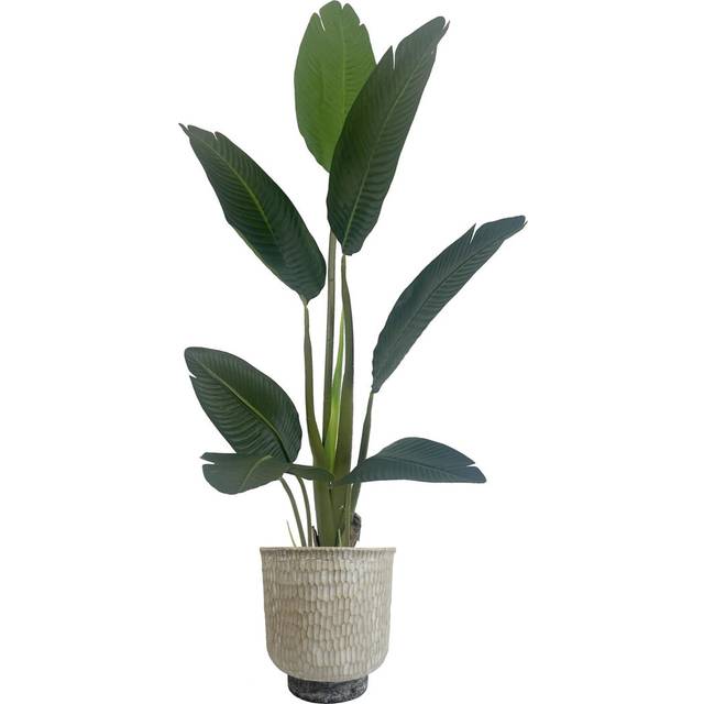 32cm x 29cm Brushed Gold Stone Effect Planter Composite Plant Pot
