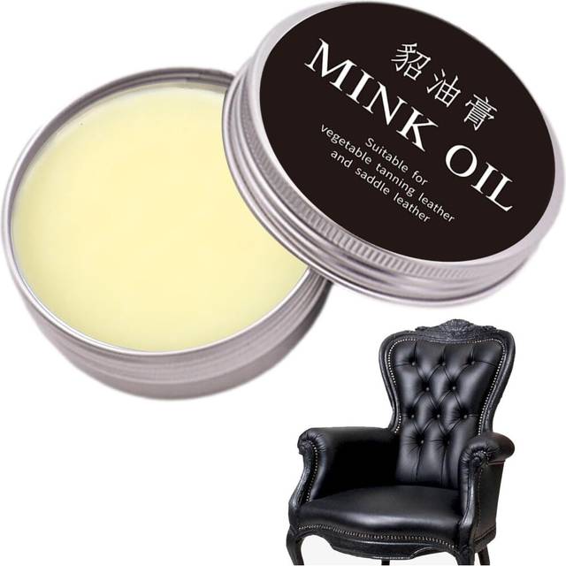(80g) Leather Shoe Cleaner Polish, Mink Oil Leather Conditioning Cream, Restoring, Refurbishing Balm for Boots, Bags, Leather Furniture, Shoes