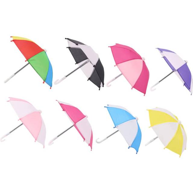 8pcs Doll Umbrella Umbrellas Lace Parasol Mini Color Umbrella Small Umbrella Big Umbrella