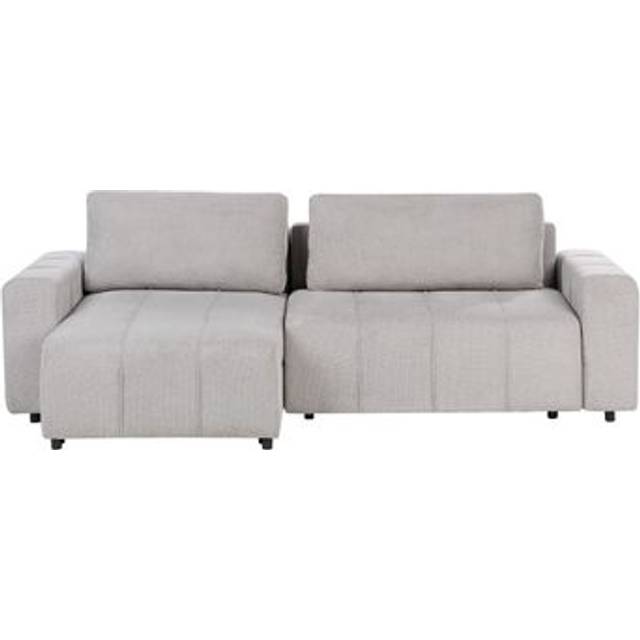 Beliani Right Hand 3 Seater Fabric Corner Sofa Bed With Storage Light Grey Innvik, Grey