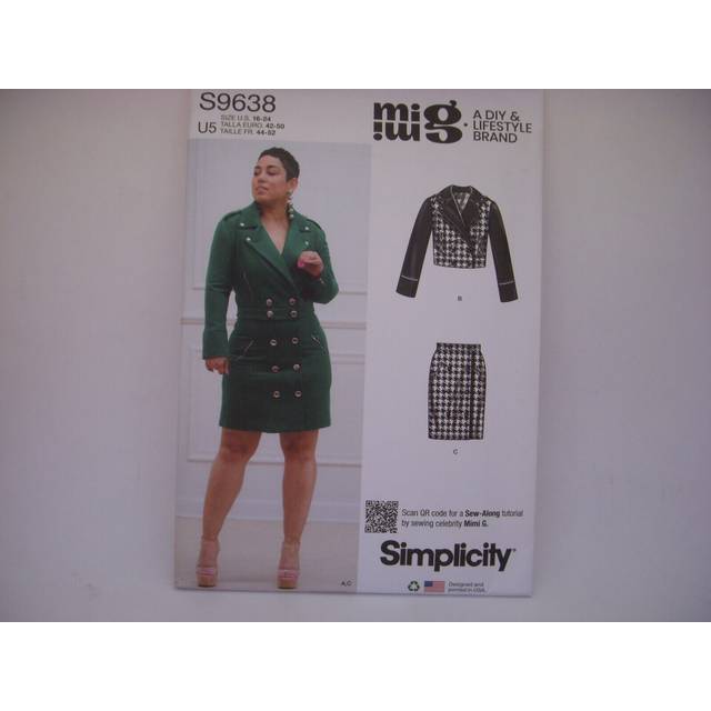 Simplicity Mimi G Misses' Double Breasted Jacket and Skirt Sewing Pattern, S9638