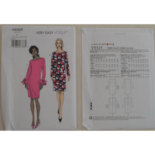 Vogue Paper Sewing Pattern 9325