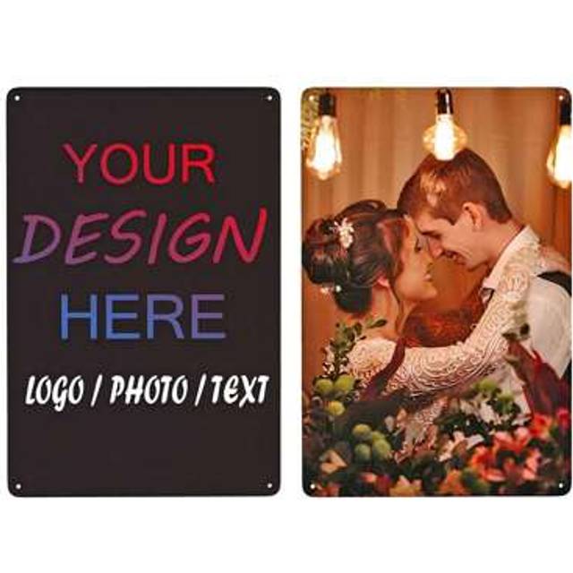 SHEIN 1pc Customized Metal Tin Sign, Personal Hanging Decor, Customize Your Own Photo, Share Your Favorite Memories & Precious Moments, Perfect Gift For Fri