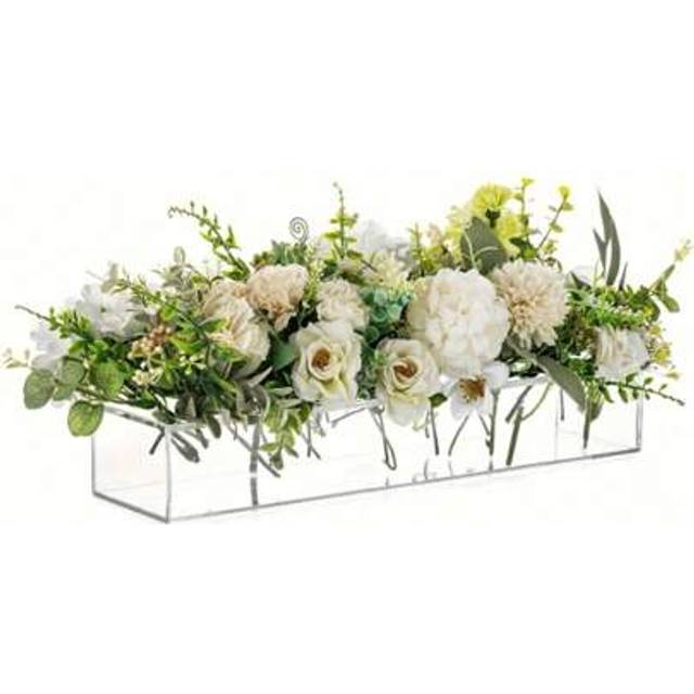 SHEIN 1pc Clear Acrylic Flower Vase, 16-Hole Acrylic Floral Vase, Holds Fresh Flowers, Home Decor, Tabletop Party Decor, Halloween & Christmas Decoration