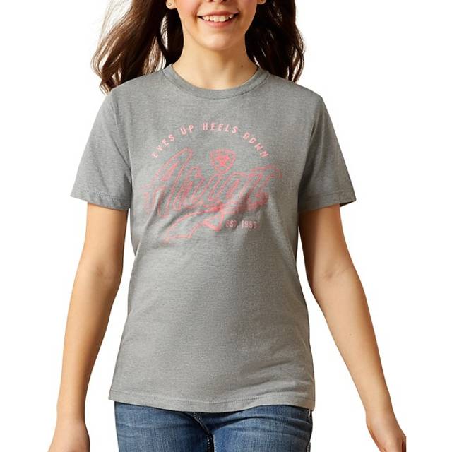 Kid's Heels Down T-Shirt in Ice Berg, Size Medium, by Ariat