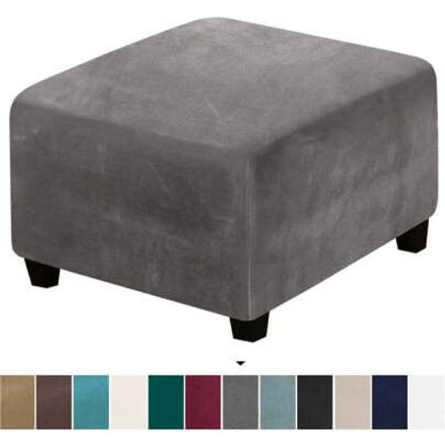 SHEIN Footstool Covers Velvet Stretch Sofa Storage Ottoman Protector Spandex Slipcover Rectangle Footstool Protector Covers