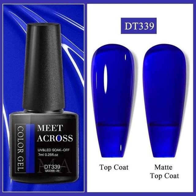 (DT339) MEET ACROSS Glitter Nail Gel Polish Popular Nude Pink Red Blue Glitter Gel Polish Colorful Gel For Starter Manicure Nail Art Salon