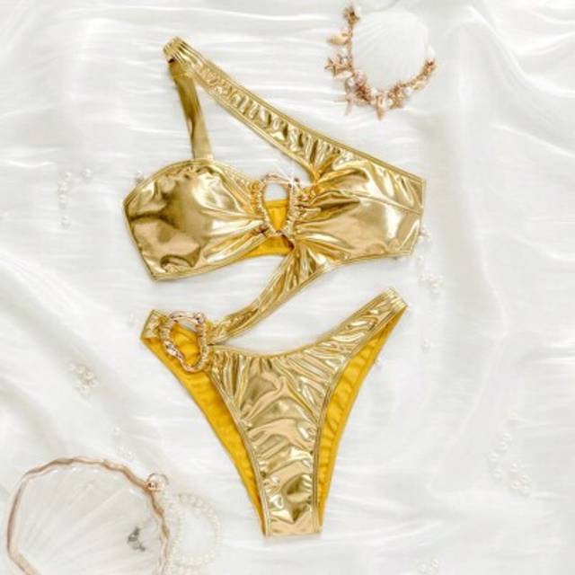 SHEIN Summer Women&#39;s Sexy One-Piece Strapless Bikini For Beach