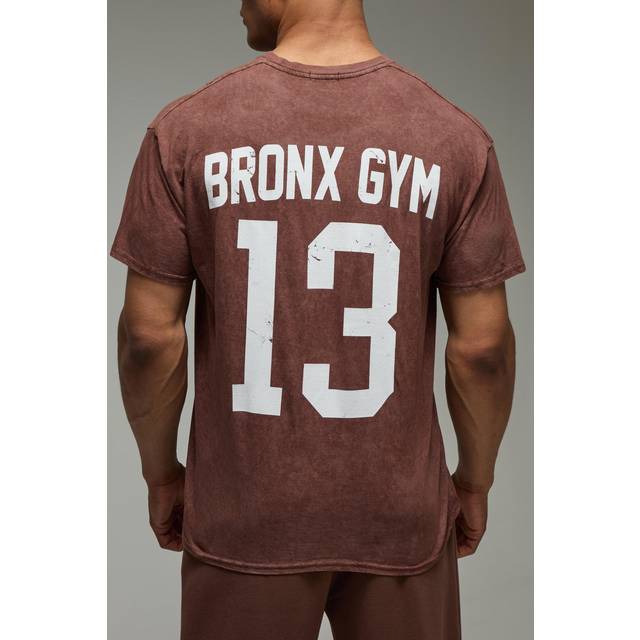 Man Active Bronx Gym Oversized Washed T-shirt - Brown - L