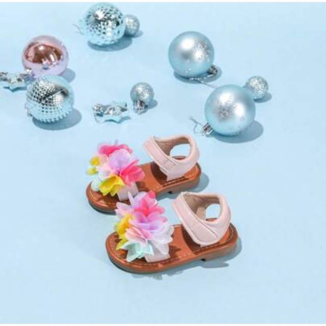 SHEIN Cute Toddler Girls&#39; Pink Bow Decor Sandals