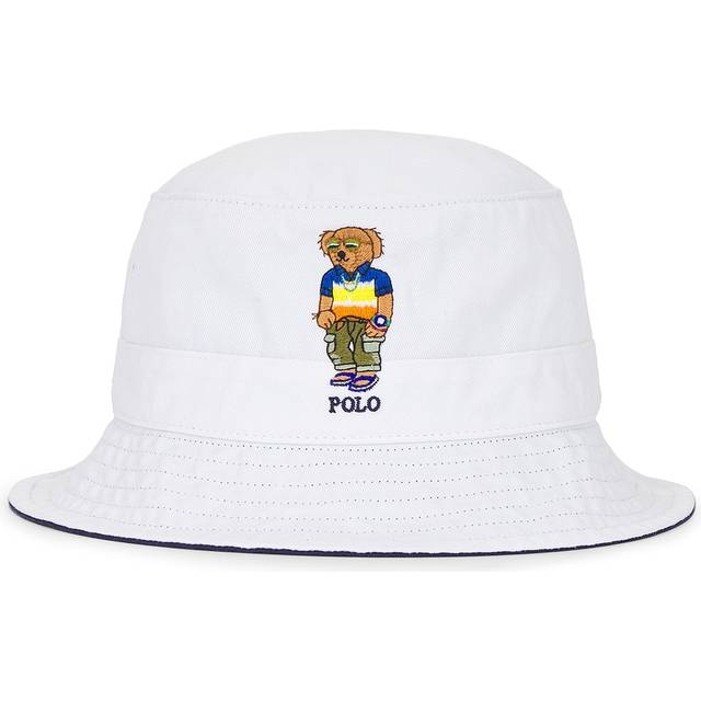 Polo Ralph Lauren Chino Novelty Bear Loft Bucket Hat in White - White. Size S/M (also in L/XL). (S/M)