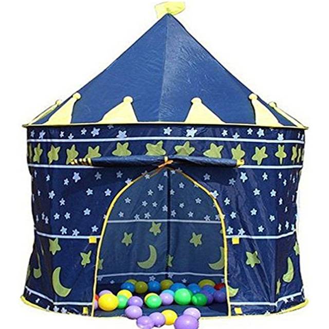 Kids Pop Up Wizard Princess Castle Playing Tent Indoor Outdoor Playhouse Fun Toy (Blue)