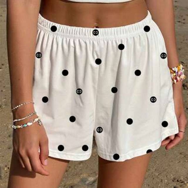 SHEIN Women&#39;s Polka Dot Loose Fit Short Casual Shorts, Summer Home & Leisure Pants