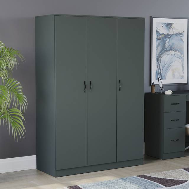 (Jasper Green) Riano 3 Door Wardrobe Bedroom Garment Storage