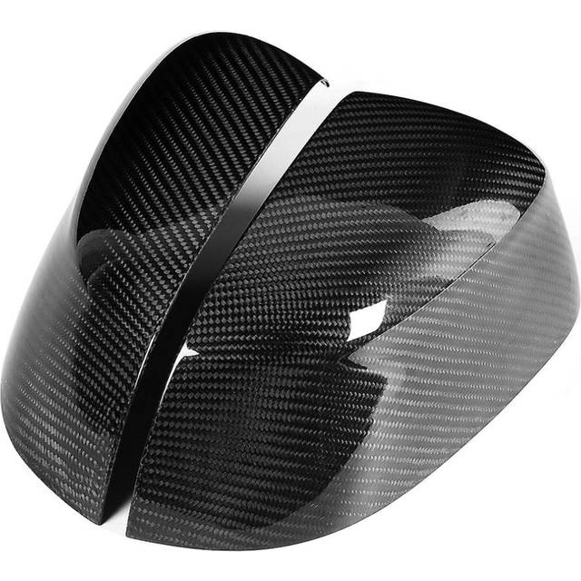 2 Pcs Black Carbon Fiber Side Rear View Mirror Cover Caps Fit For X3 / X4 / X5 / X7