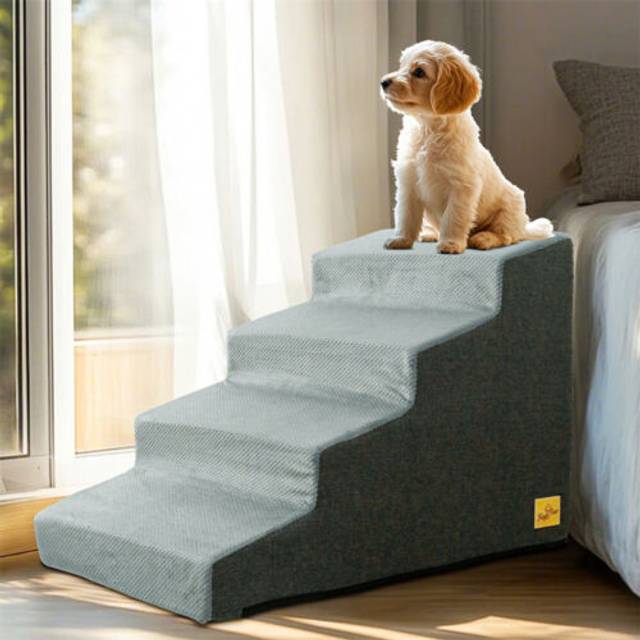 Portable dog step stair pet puppy sofa bed ramp climbing ladder foam washable