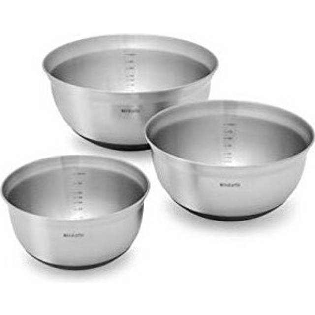 Brabantia 363900 Mixing Bowl Set, 1 L, 1.6 L and 3 L - Matt Steel