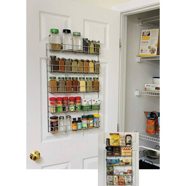 Evelots 5-Tier 40-Jar Hanging /Wall-Door Mount/Pantry Door Spice Rack/Large Spice Rack Organizer for Cabinet Door