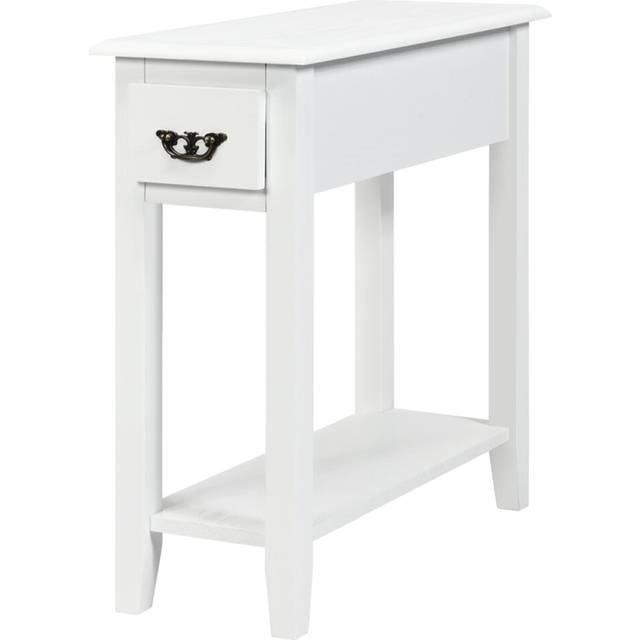 Side Table 2 Tier End Table w/ Storage Drawer and Lower Shelf
