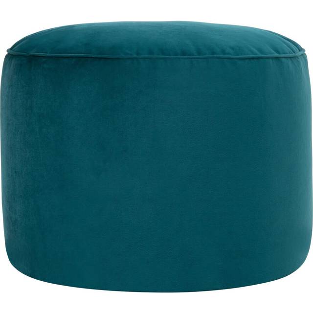icon Milano Velvet Bean Bag Pouffe, Teal Green, Large Pouffe Footstool with Filling Included, Footrest, Bedroom, Living Room, Living Room Furniture