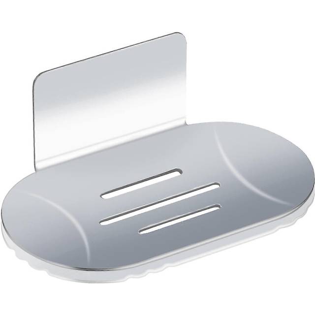 (As show, One size) Wall Mounted Self Adhesive Soap Dish, Stainless Steel Shower Soap Dish, No Drilling Soap Box For Bathroom Kitchen Used To Store So