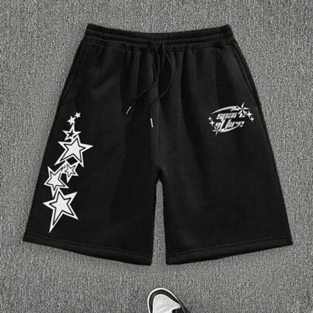 Enfärgade lösa Casual Shorts för män - Svart (L,M,S,XL,XS,XXL)