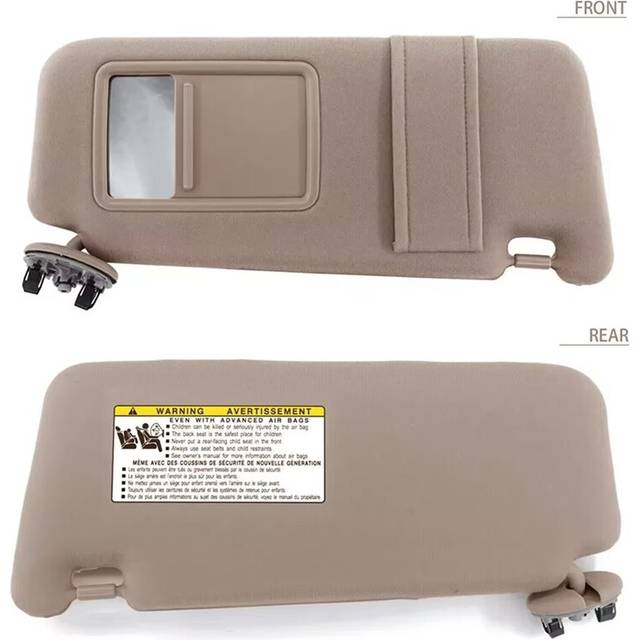 L+R Car Interior Sun Visors Sunshade with Vanity Lights for 2007-2011 74320-06800-B0 74310-06770-B0 Beige